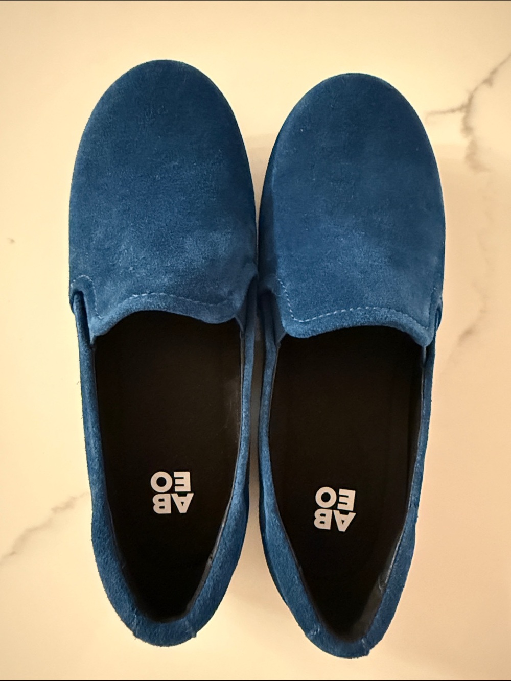 ABEO - Blue Suede Slip-On Loafers